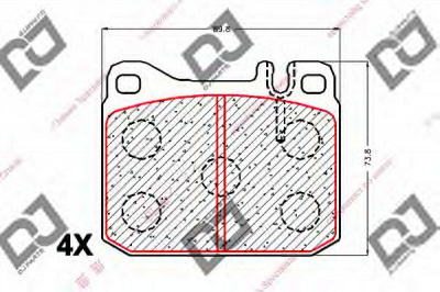 DJ PARTS bp1865 -  Комплект тормозных колодок, дисковый тормоз
